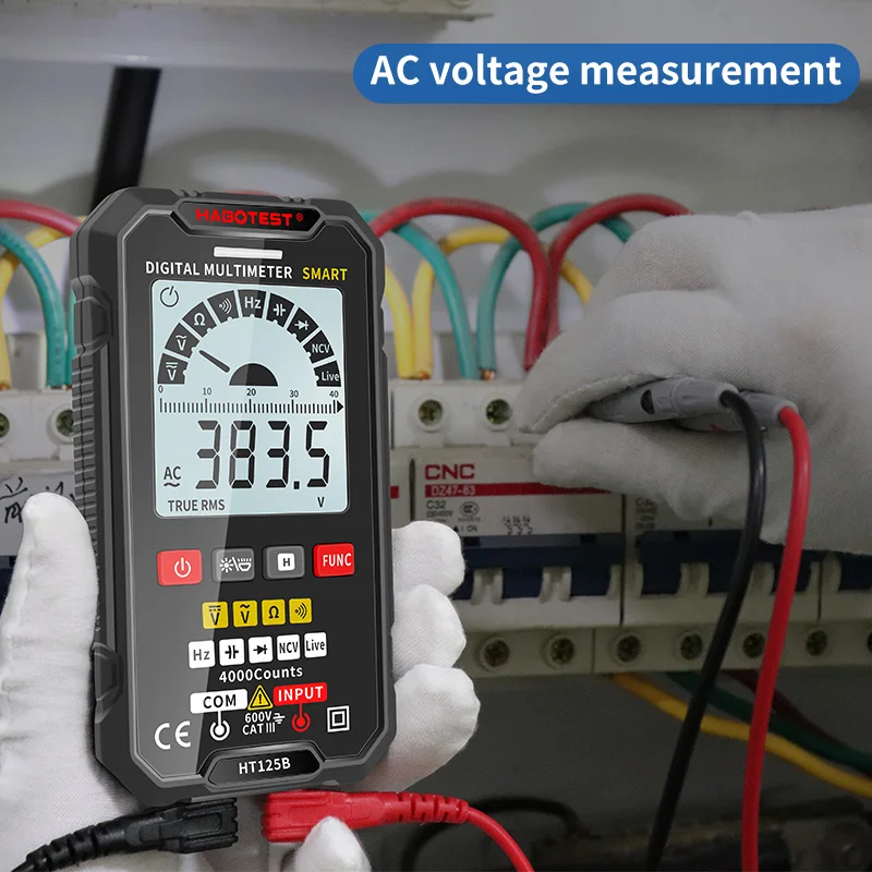 Imagem -02 - Habotest-multímetro Digital Inteligente Multímetro Profissional True Rms Testador de Eletricista dc ac Capacitância de Tensão Ohm hz Ncv