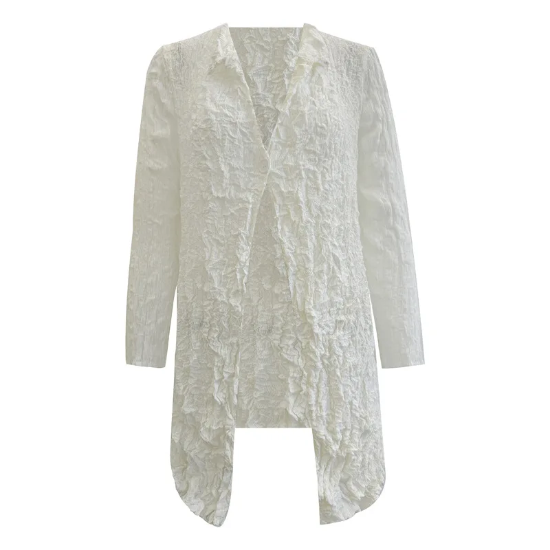 Miyake – Cardigan plissé à plis pour femme, chemise extérieure d'automne, grande taille, veste de tempérament, Section fine, protection solaire, nouvelle collection 2025