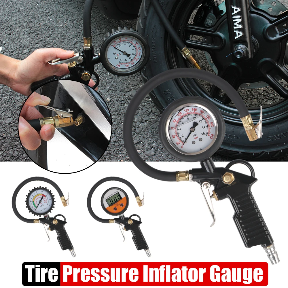 Digital Display Testing Meter Car Tire Pressure Gauge For Motorcycle Truck Bike LCD Digital/Oil Immersion/Graduated