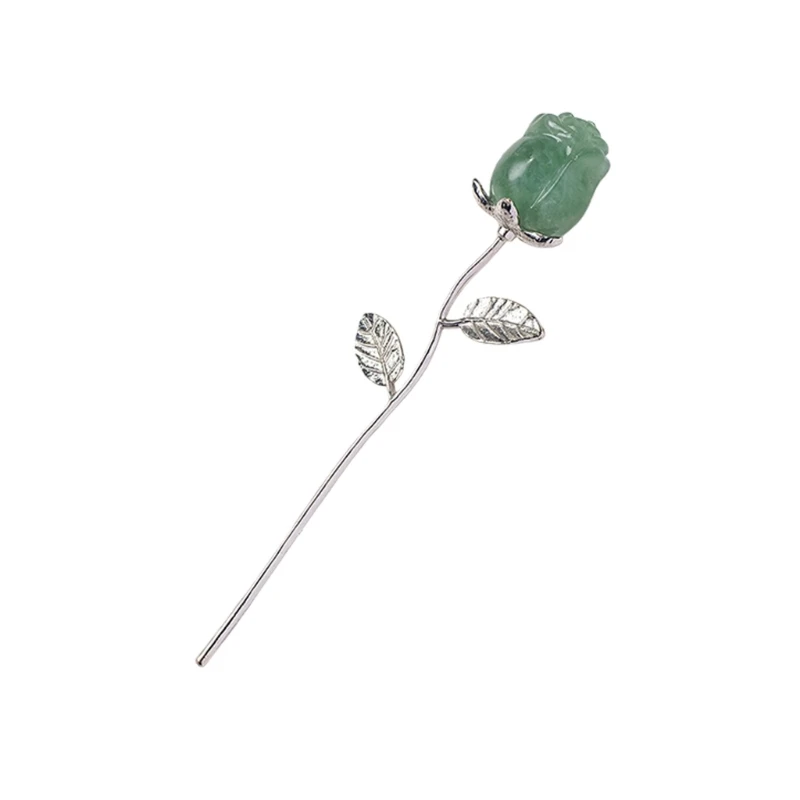U2JC Delicate Crystal Carving in Rose Handcrafted Artwork Perfect for Arts Lover Collector Enhancing Decors with Romance