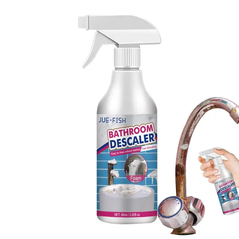 Bathroom Cleaning Spray 60ml Toilet Descaler Spray Tough Stain Remover Powerful Bubble Cleaner Foam Effective Household Cleaner