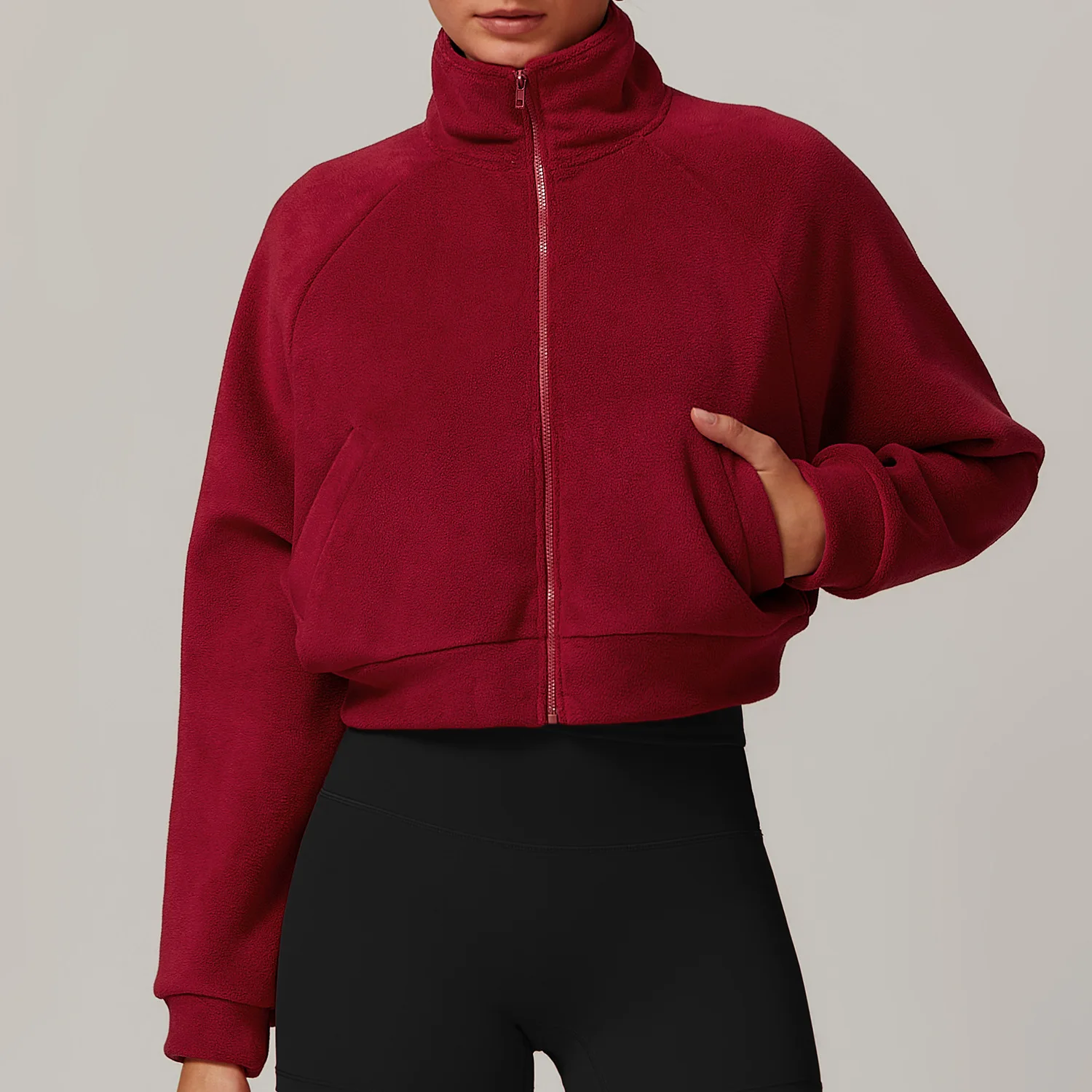 Fashion Zipper Jacket Women Outdoors Crop Tops Yoga Long Sleeve Solid Sports Running Shirts Fitness Coat Workout Loose T-shirts