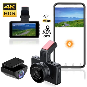 차량용 DVR 와이파이 GPS 대시 캠, 자동차 비디오 녹음기, 후방 보기, 역방향 카메라, 차량 블랙박스, 자동 대시 캠 등록기, 4K, 2160P