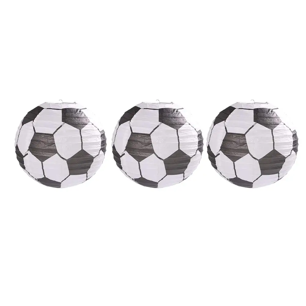 

3pcs Soccer Football Lanterns Kids DIY Paper Decor Light Kid Room Portable Craft Classroom Daycare Festival Decoration