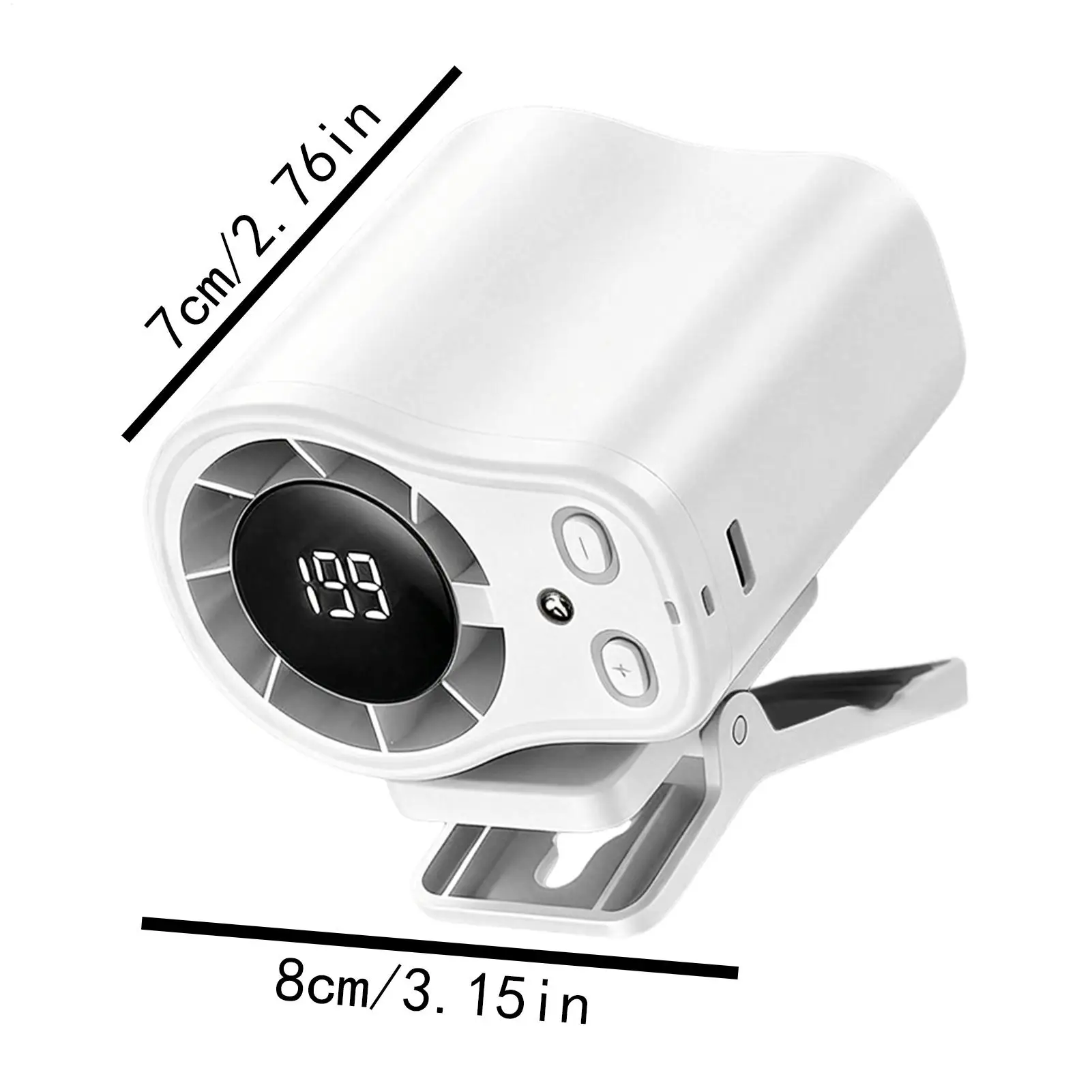 Summer Semiconductor Cooling Car Fan with LED Display USB Rechargeable Clip Portable Desk Fans 360 Rotation For Camping