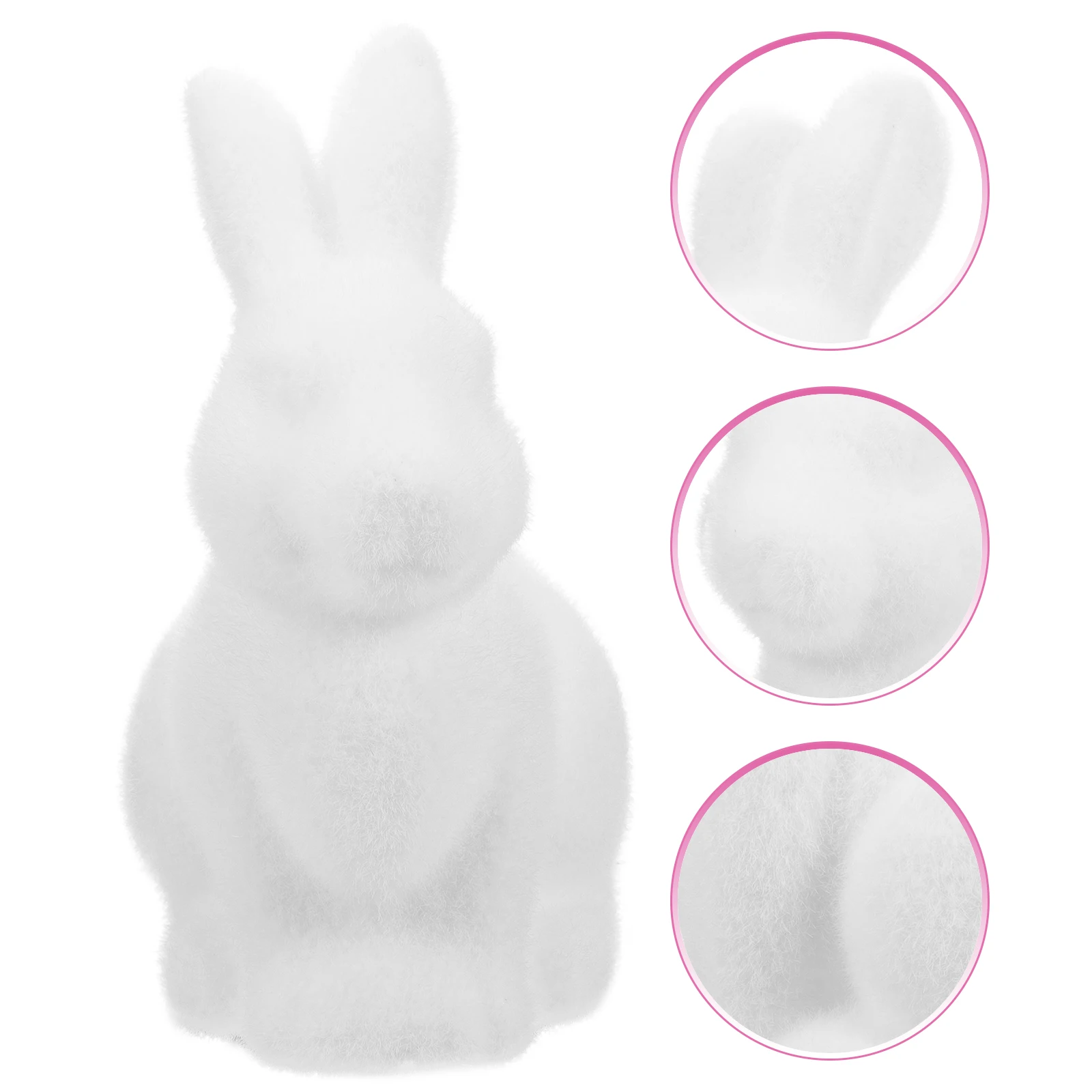 

3D Foam Flocked Easter Bunny Decor For Indoor Table Top Resilient Rabbit Ornament Home Office Party Decoration