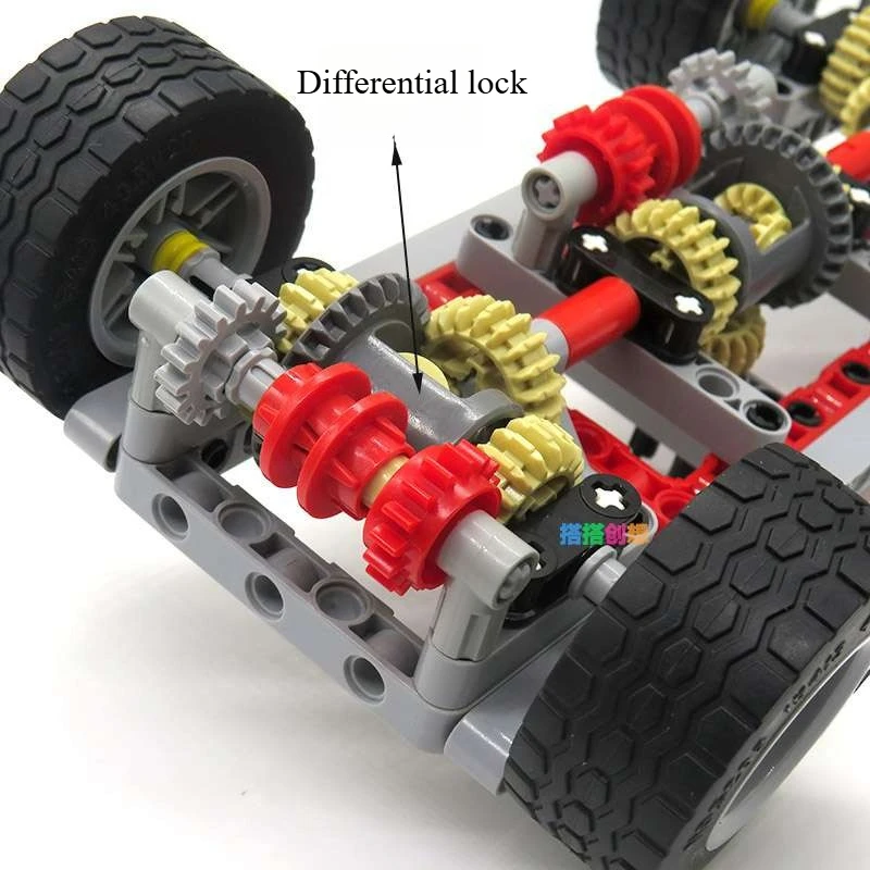 Stemedu 154PCS Building Blocks Car Chassis Model with 3 Differential Locks, Modified Vehicle Base Parts Kit