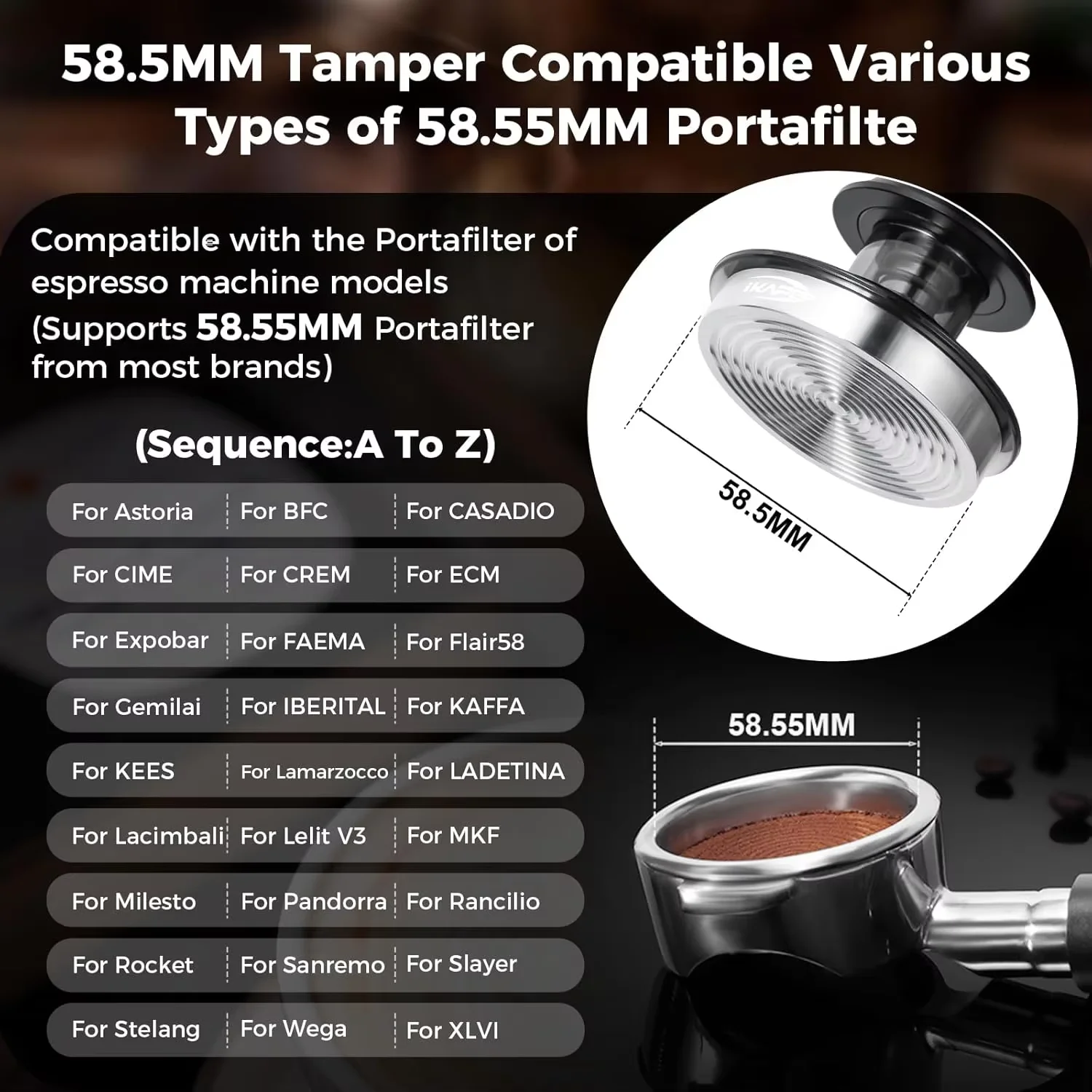 IKAPE 8 In 1 Espresso Tool Set  Coffee Distributor Tamper Puck Screen Magnetic Funnel Tamper Station 51/54/58MM For Barista