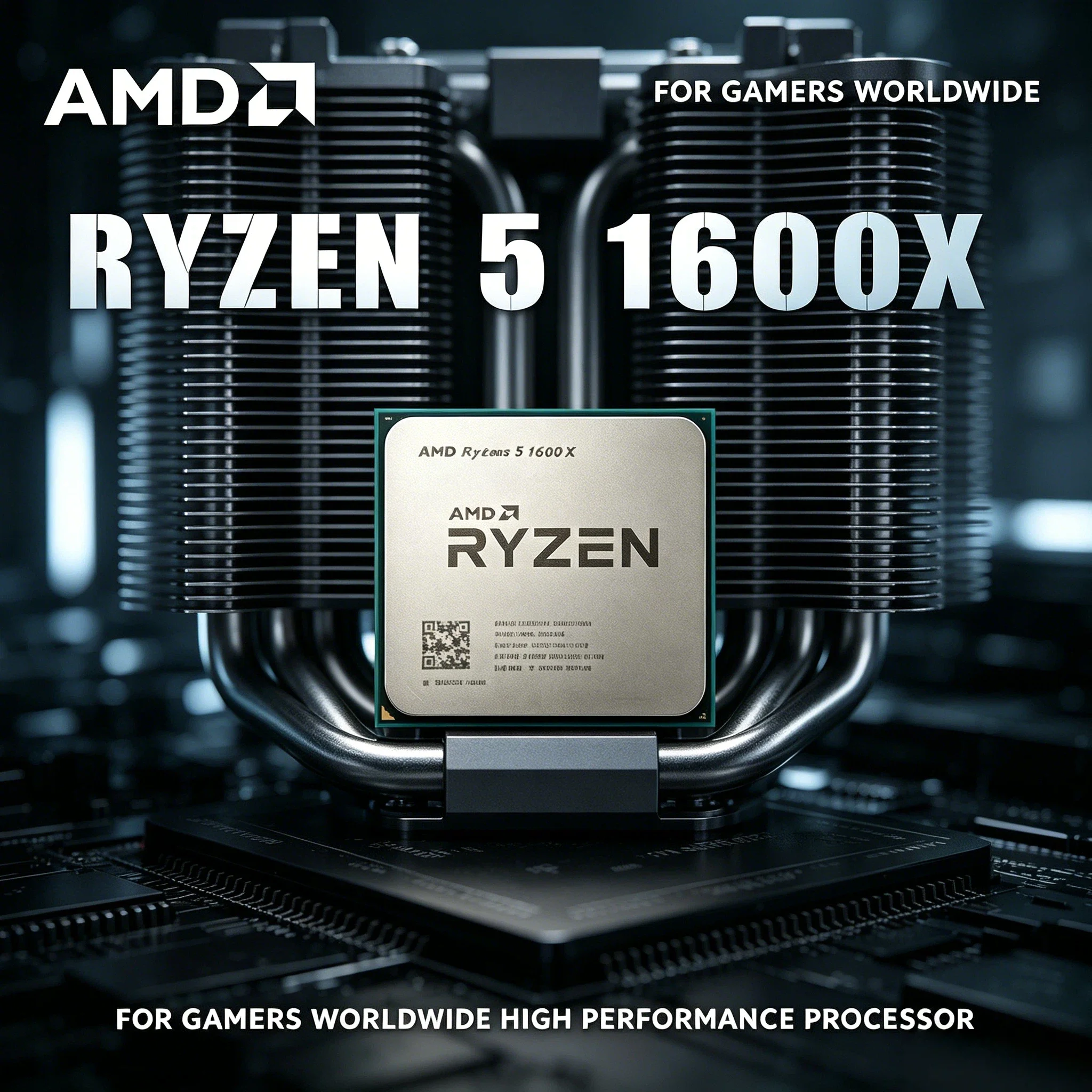 Procesador AMD Ryzen 5 1600X de 3.6GHz, Seis Núcleos, Doce Subprocesos, 95W, L3 16M, Socket AM4, R5 1600X, para Juegos de Escritorio, Pro Max 4K HD
