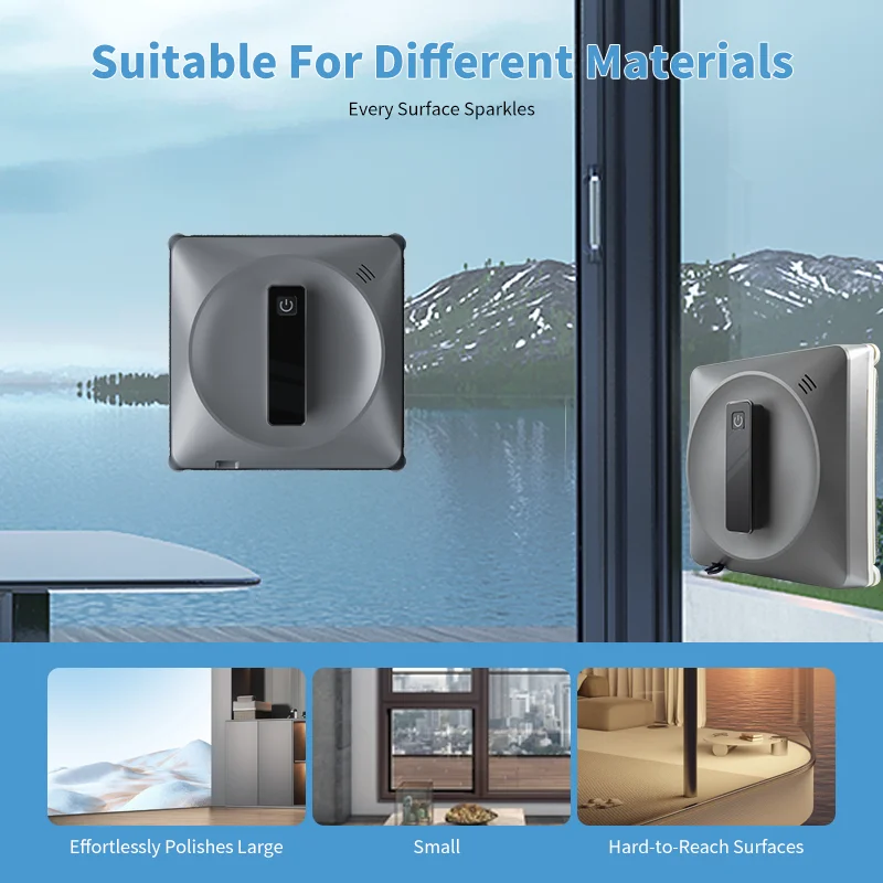 Robô aspirador de pó inteligente para limpeza de janelas, dispositivo elétrico para limpeza de vidro, uso doméstico, controle remoto
