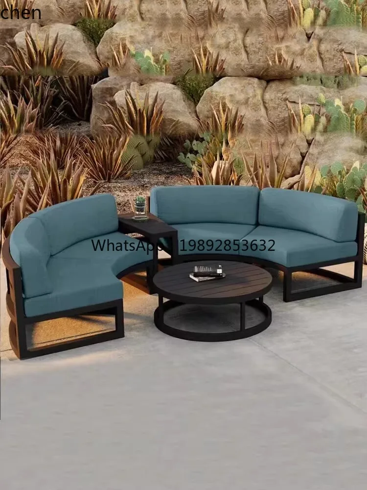 Outdoor Sofa Patio Terrace Aluminum Alloy Sofa Waterproof Sunscreen Garden Leisure Combination