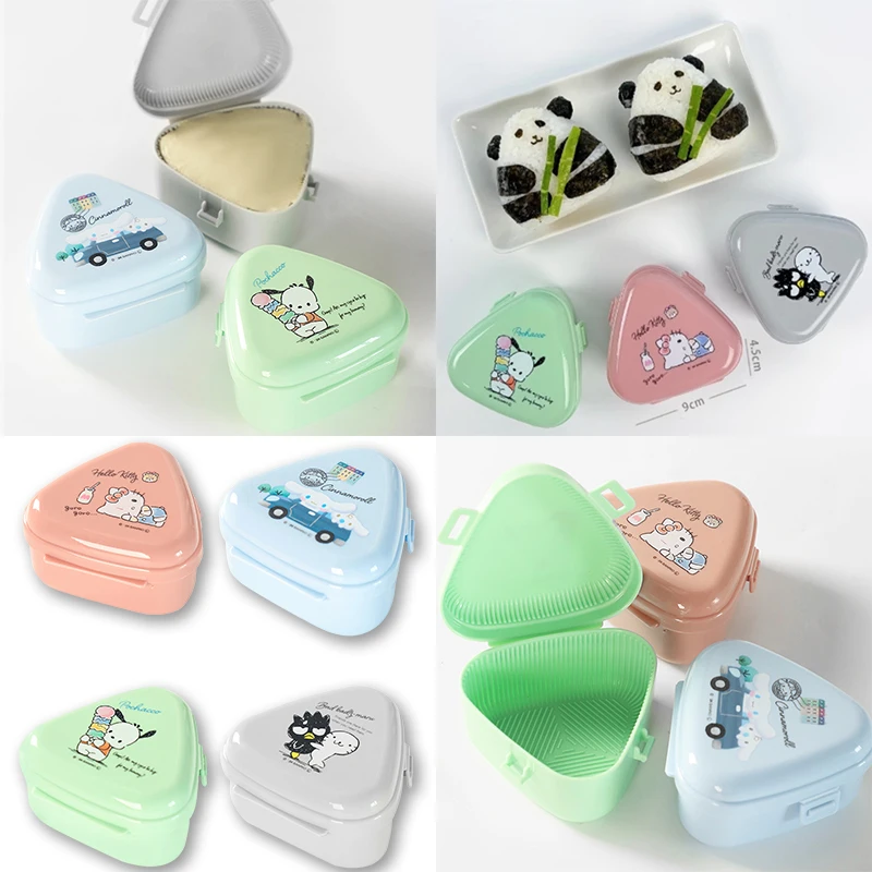 

Sanrio HelloKitty Triangle Rice Ball DIY Model Sushi Portable Roll Baking Mold Box Portable Kitchen Gadget Bento Anime Lunch Box