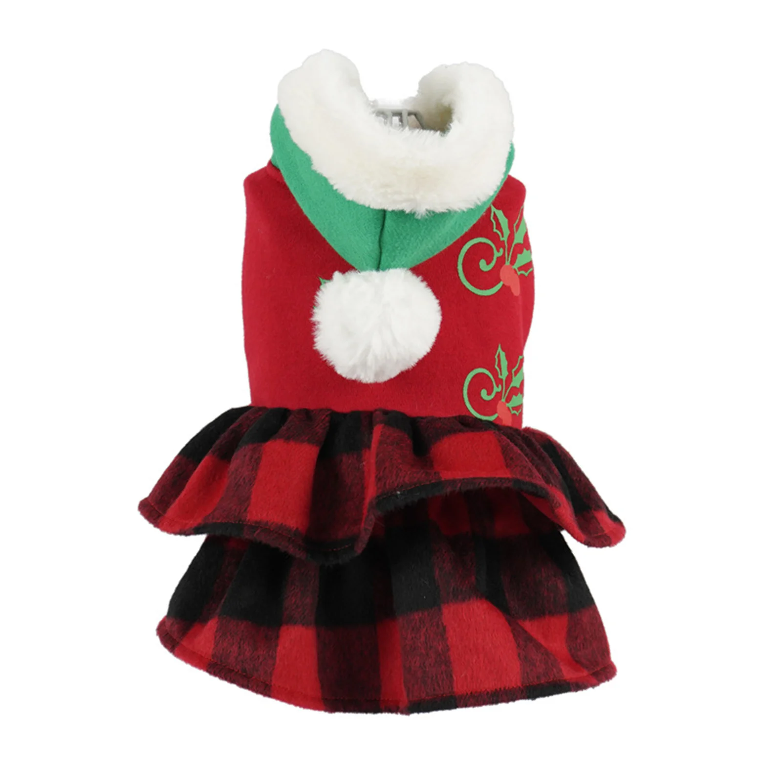 Pet Cat Dog Dress Dogs Cats Girls Cute Xmas Elk Plaid Kitten Puppy Dress Princess Skirt Costume New Year