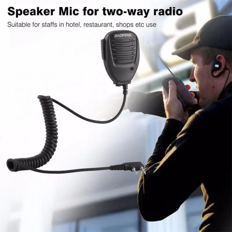 Baofeng UV-5R PTT Waterproof UV-9R Walkie Talkie Speaker Radio Microphone Keenwood 2-Pin Type Handheld Mic For UV-82 UV16 888S