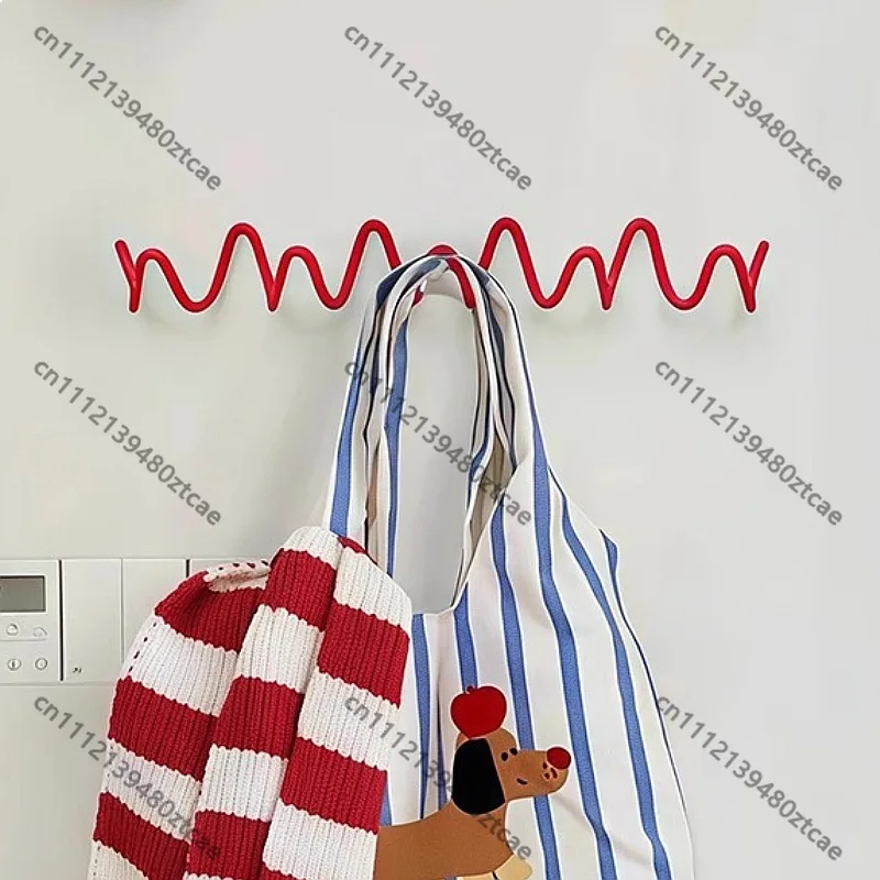 Wave Shaped Wall Coat Rack Minimalist Hanger Organizer for Living Room Home Storage