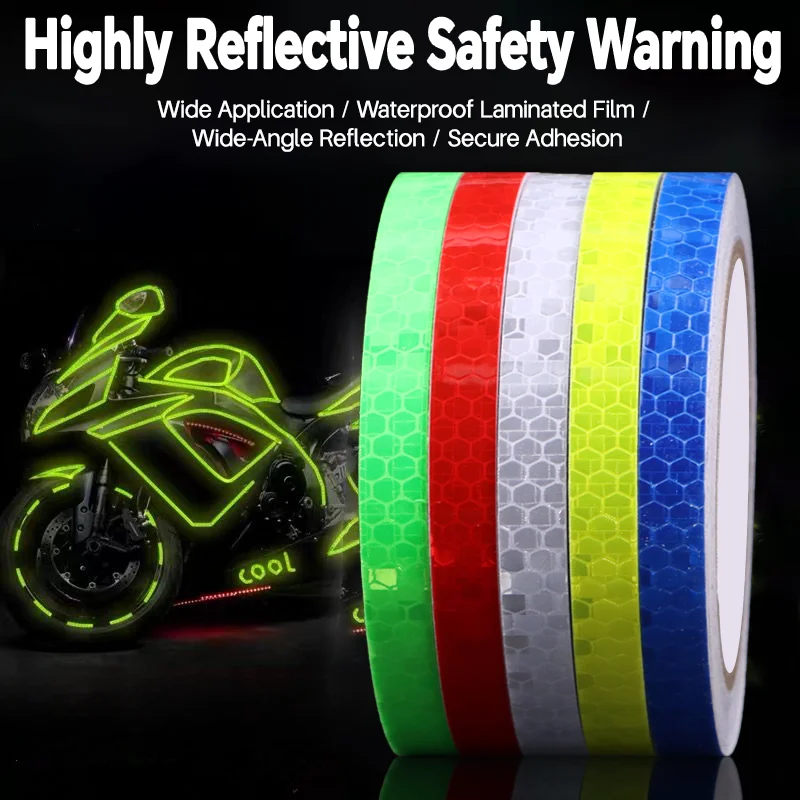 Reflective Tapes 5 Colors Night Safety Reflective Warning Stickers Adhesive Tape,Bicycle Rim Reflector Tape for Bike,Trailer