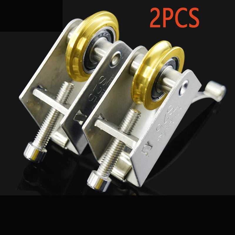 Wardrobe Pulley Sliding Door Wheel Titanium Alloy Door Groove Track Wheel Wide Shell Stainless Steel Single Copper Cam Roller