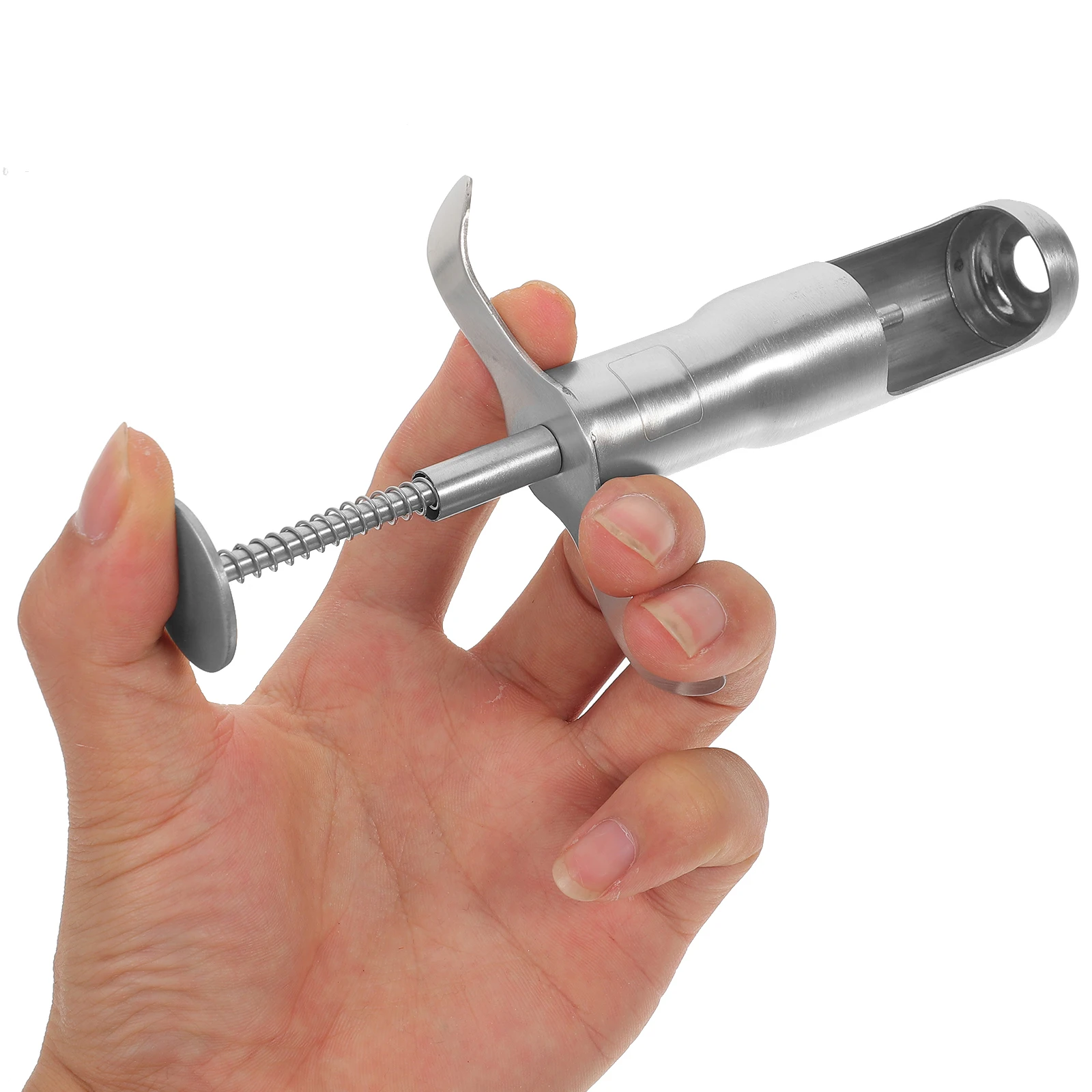

Fruits Seed Remover Cherry Core Extractor Comfort Grip Kitchen Gadgets Fruit Tool Silver Color Practical Design