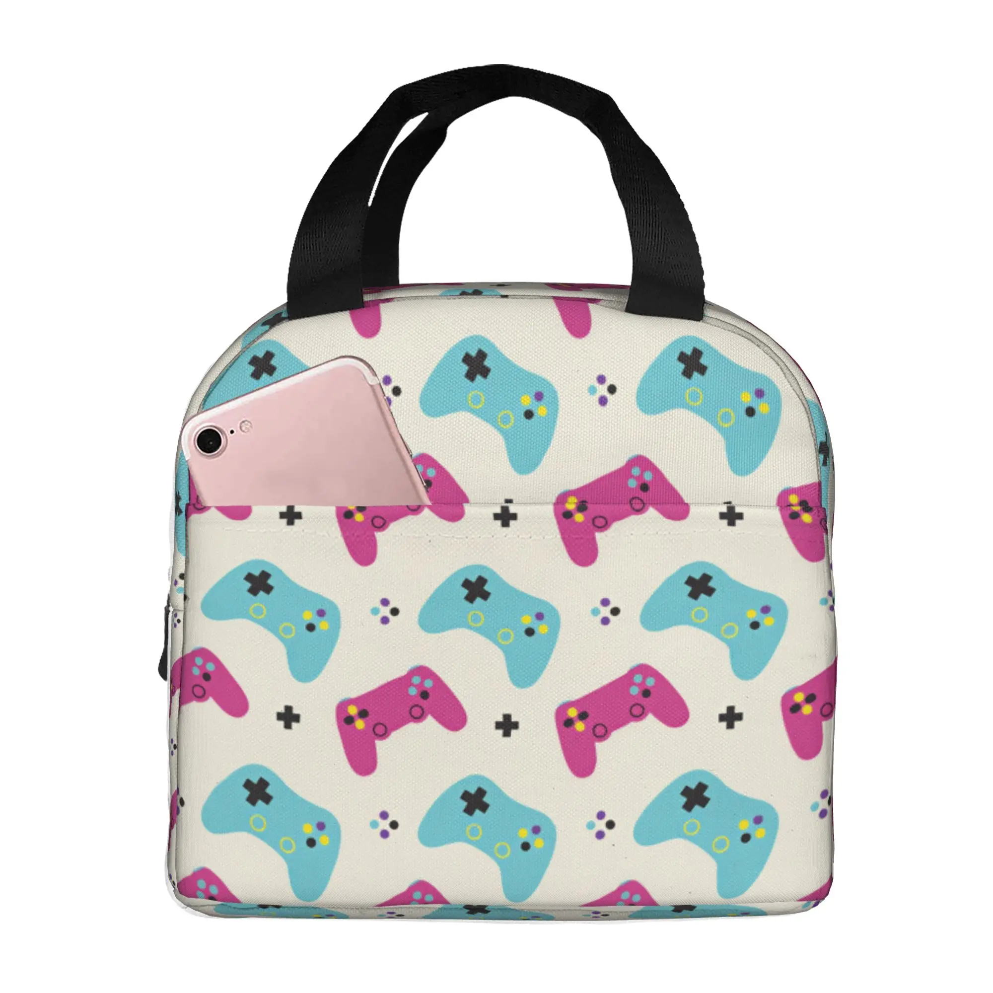 Joystick Video Game Controllers Insulated Lunch Bag for Work School  Waterproof Cooler Thermal Lunch Box Women Men