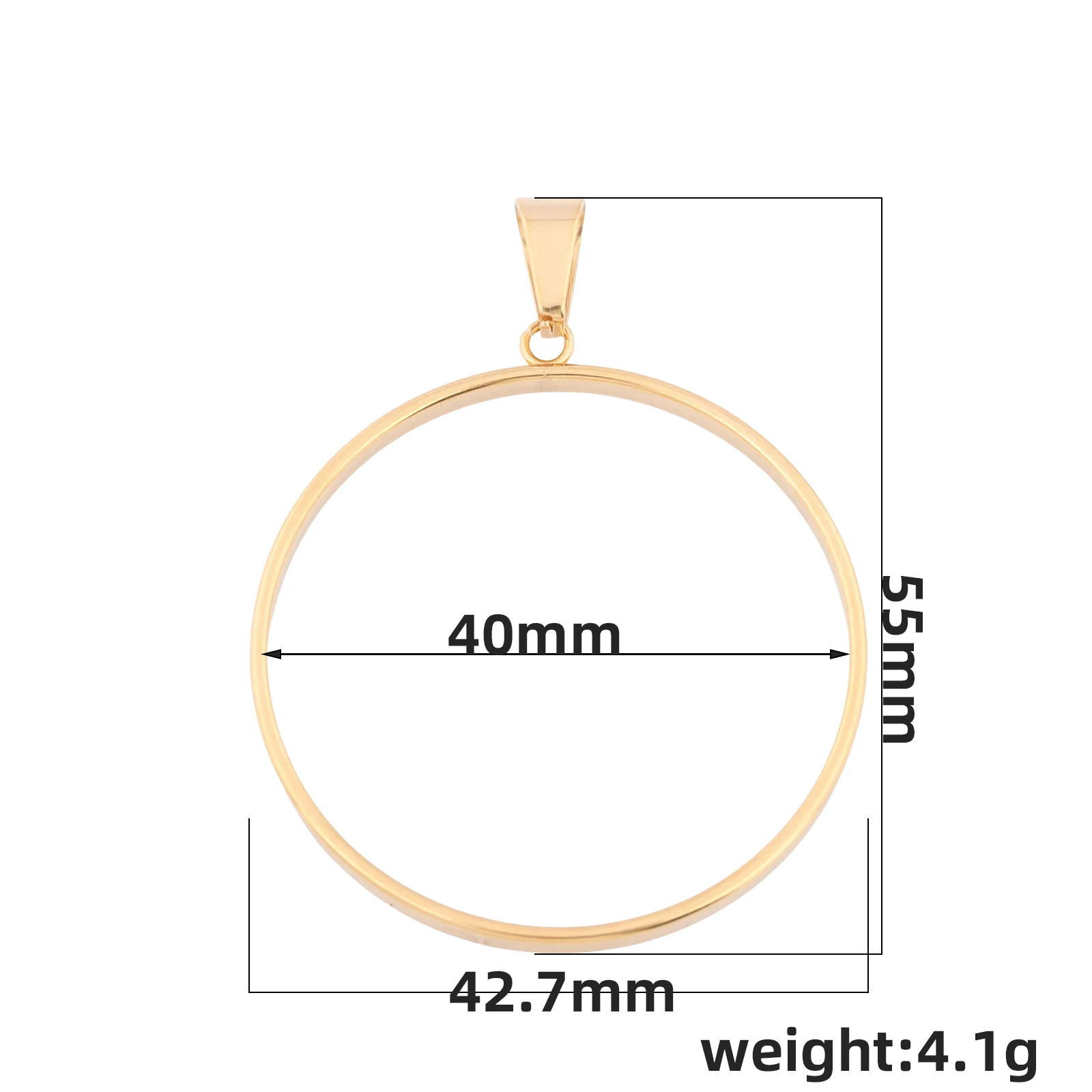 6pcs Stainless Steel 40mm Open Bezel Rings Diy Gold Plated Hollow Pendant Frame Blanks For Resin Jewelry Making