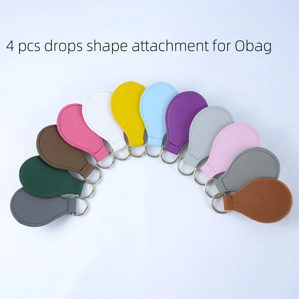 

TANQU New 2 pair 4 pc shiny Drop End for Obag handle PU Drop attachment for O bag Obasket DIY women Bag