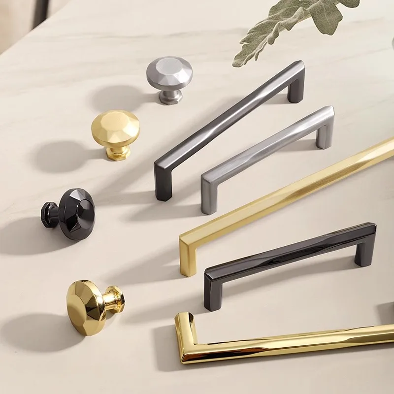 

Modern Minimalist Wardrobe Door Handles, Light Luxury Gold Cabinet Handle,Kitchen Cabinet Drawer Zinc Alloy Furniture Handle