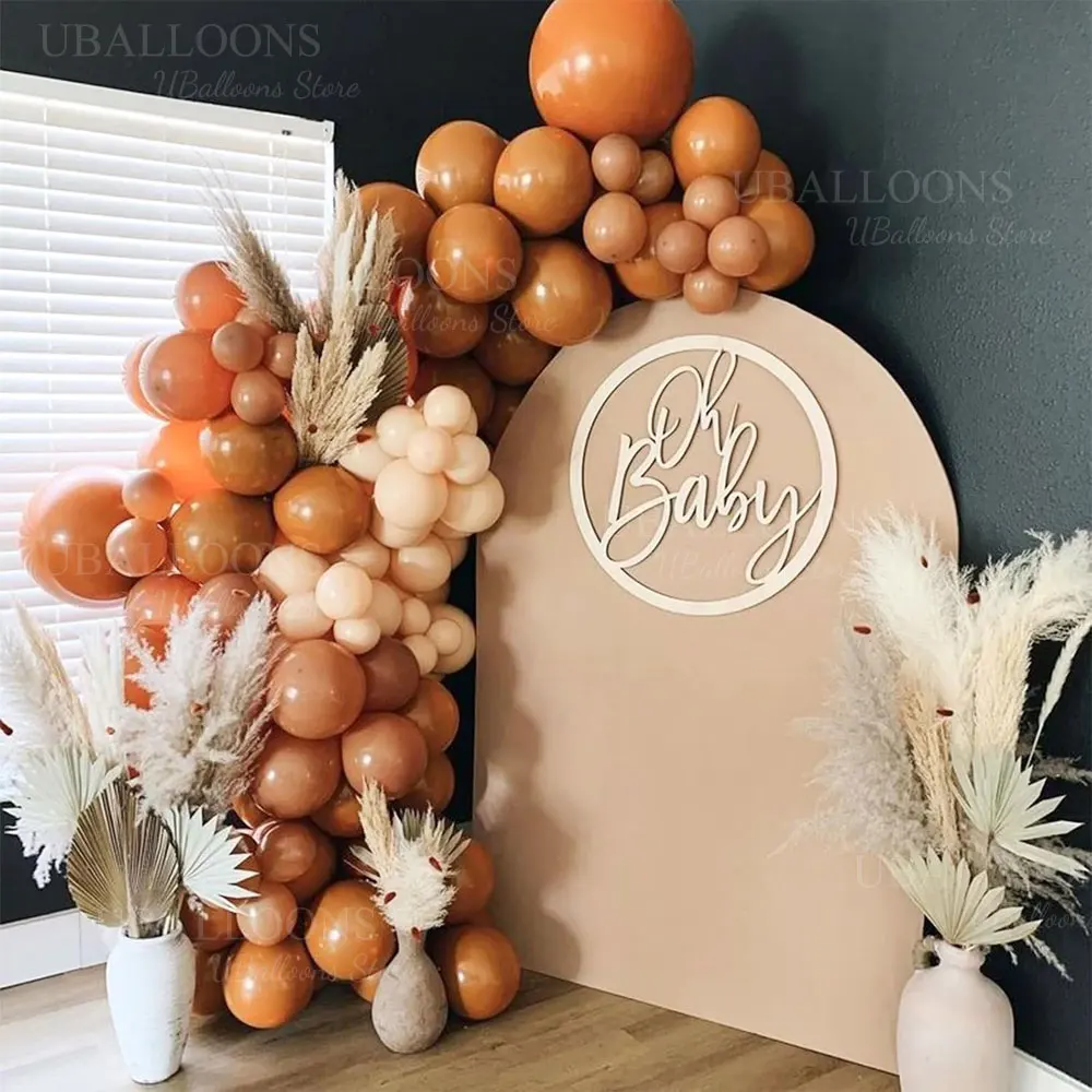 1 Set Retro Orange Luftballons Girlande 5/10/12/18 Zoll gebrannter orangefarbener Ballonbogen für Sun Cutie Babyparty Halloween Geburtstagsdekoration – Detail 7