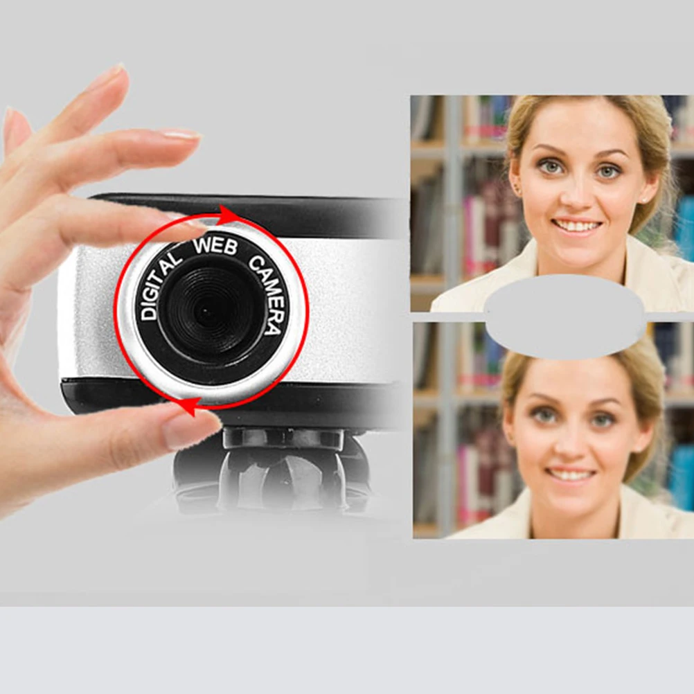 

Usb 480P Webcam Camera With Microphone For Desktop Laptop Pc Home Office Study Game Webcams Adjustable Focus Rotation 10M Audio