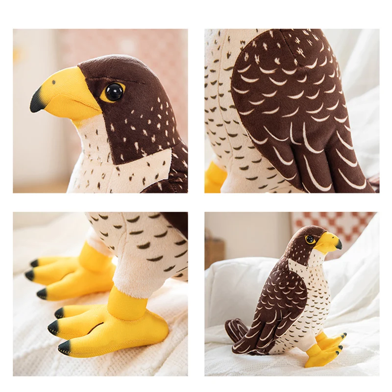 25cm Simulation Stuffed Animal Cute Birds Parrots Toucan Eagle Peacock Plushies Owl Toy Educational Gift For Kids