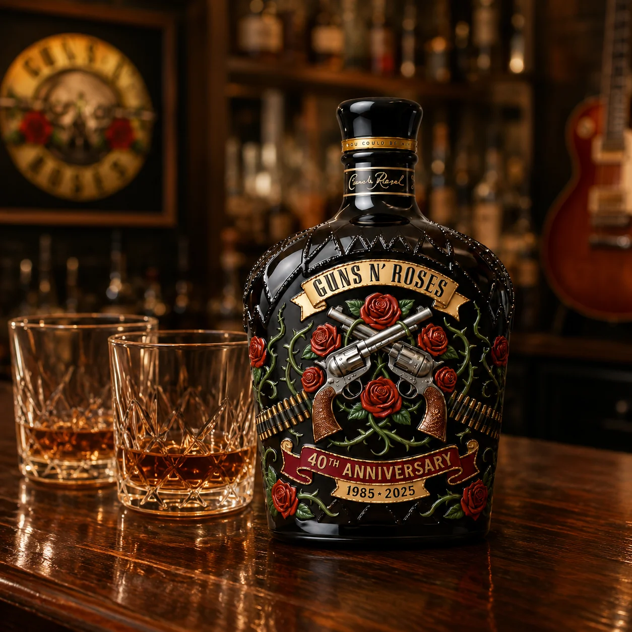 Guns N' Roses 40th Anniversary Commemorative Decanter 1985-2025 Limited Edition Rock Band Liquor Bottle Barware view 5
