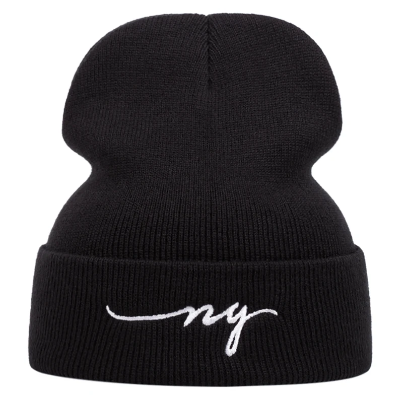 ny beanie men women Knitted hat embroidery Winter knit hat