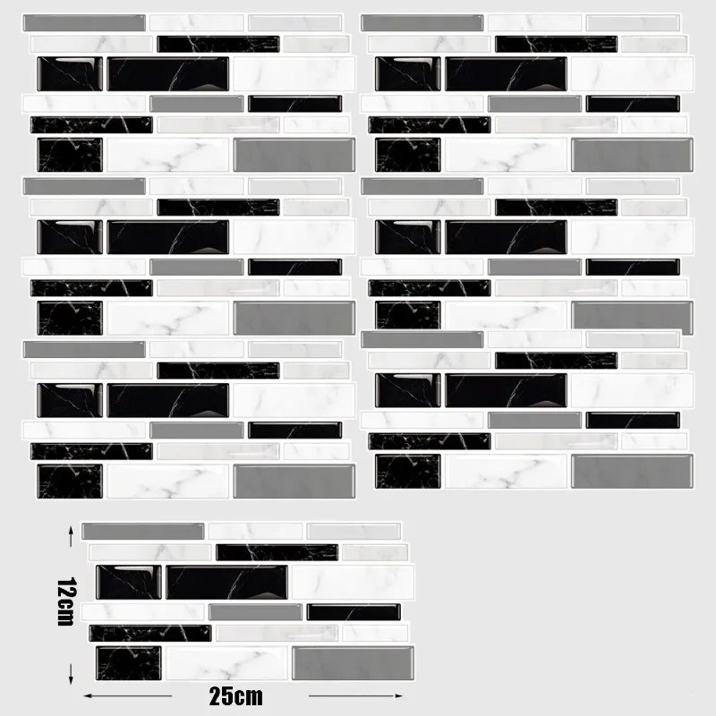 

1/10/20/30pcs Marble Pattern Kitchen Imitation Tile Sticker Oil-Proof Waterproof Self-Adhesive Tile Peel & Stick Tile Wall Decor