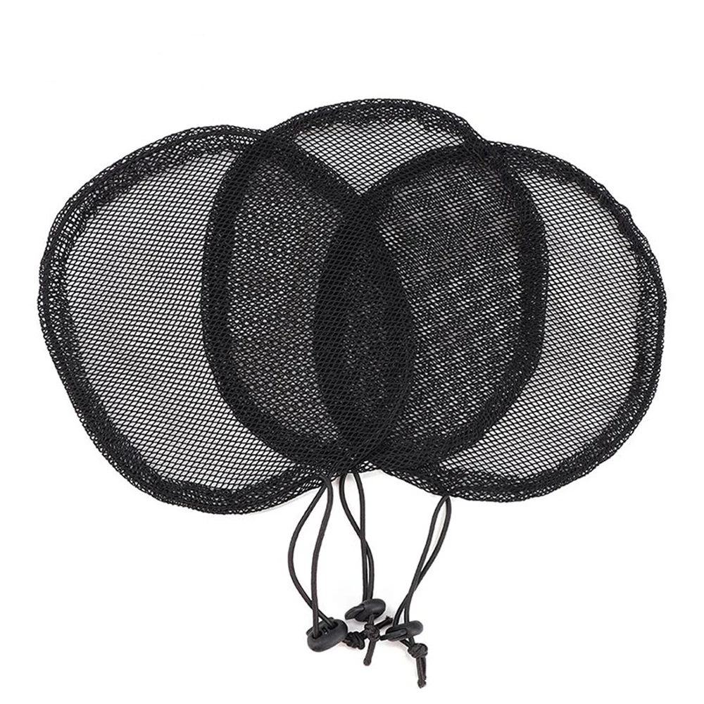Black Ponytail Hair Net Ponytail Wig Cap With Elastic Drawstring Ponytail Net Base For Making Afro Puff Hair Bun Wig Making Tool