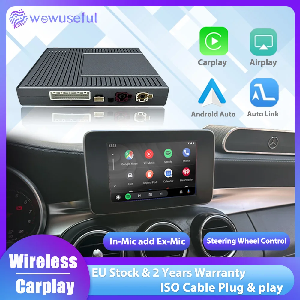 Wireless CarPlay NTG 3.0 3.5 4.0 For Benz W221 2006 07 08 09 10 11 12ys GLK C E Class Android Auto Mirror Link AirPlay Function