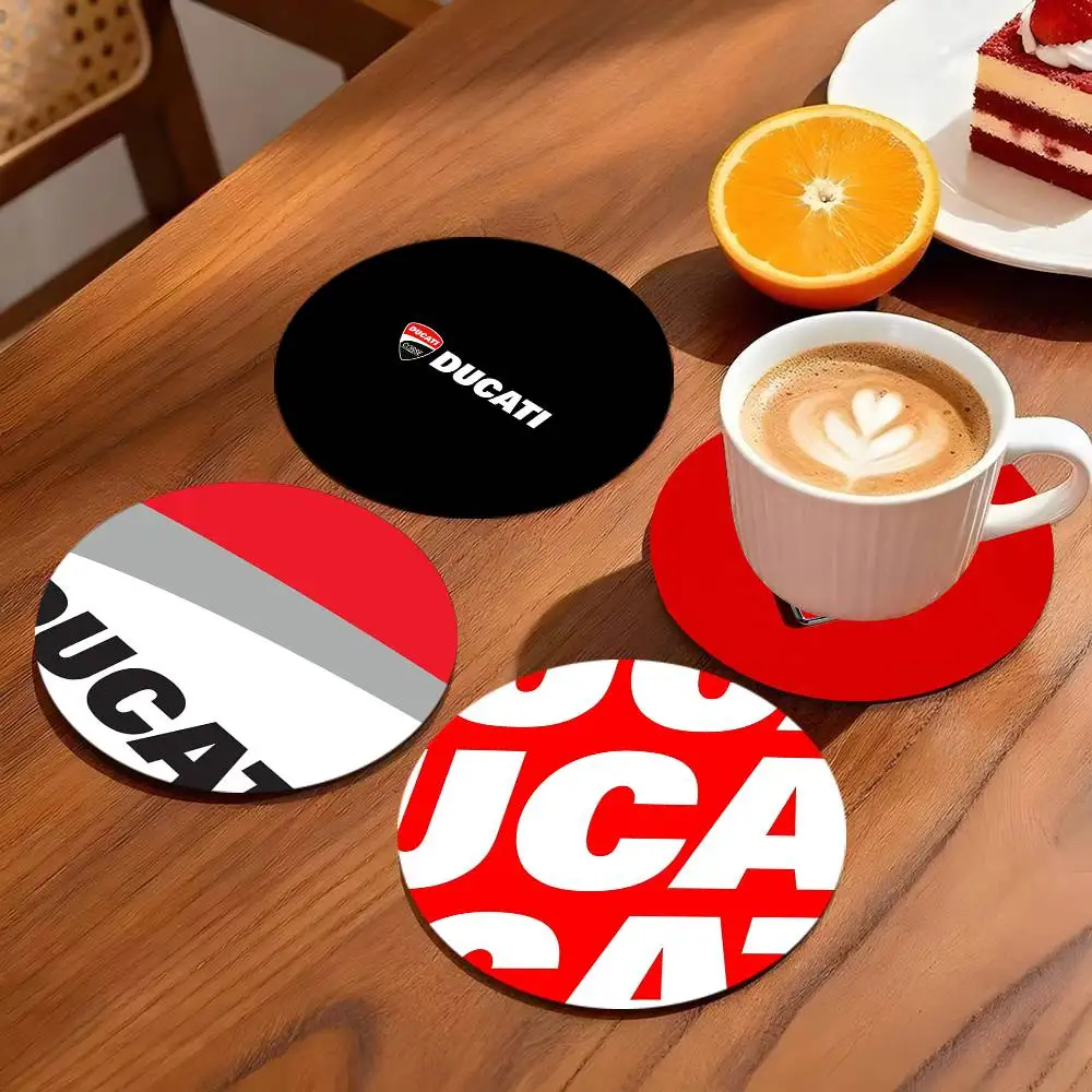 Motorcycle Racing D-Ducaties Coasters 10cm Round Wooden Suitable For Drinks Tea Coffee Home Gift Choice Holidays