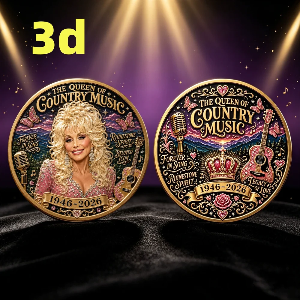 Multiple Model Dolly Memorial Novelty Collectible Coins,80th Anniversary Keepsake Dolly Tribute Coin for Country Music Fans Gift