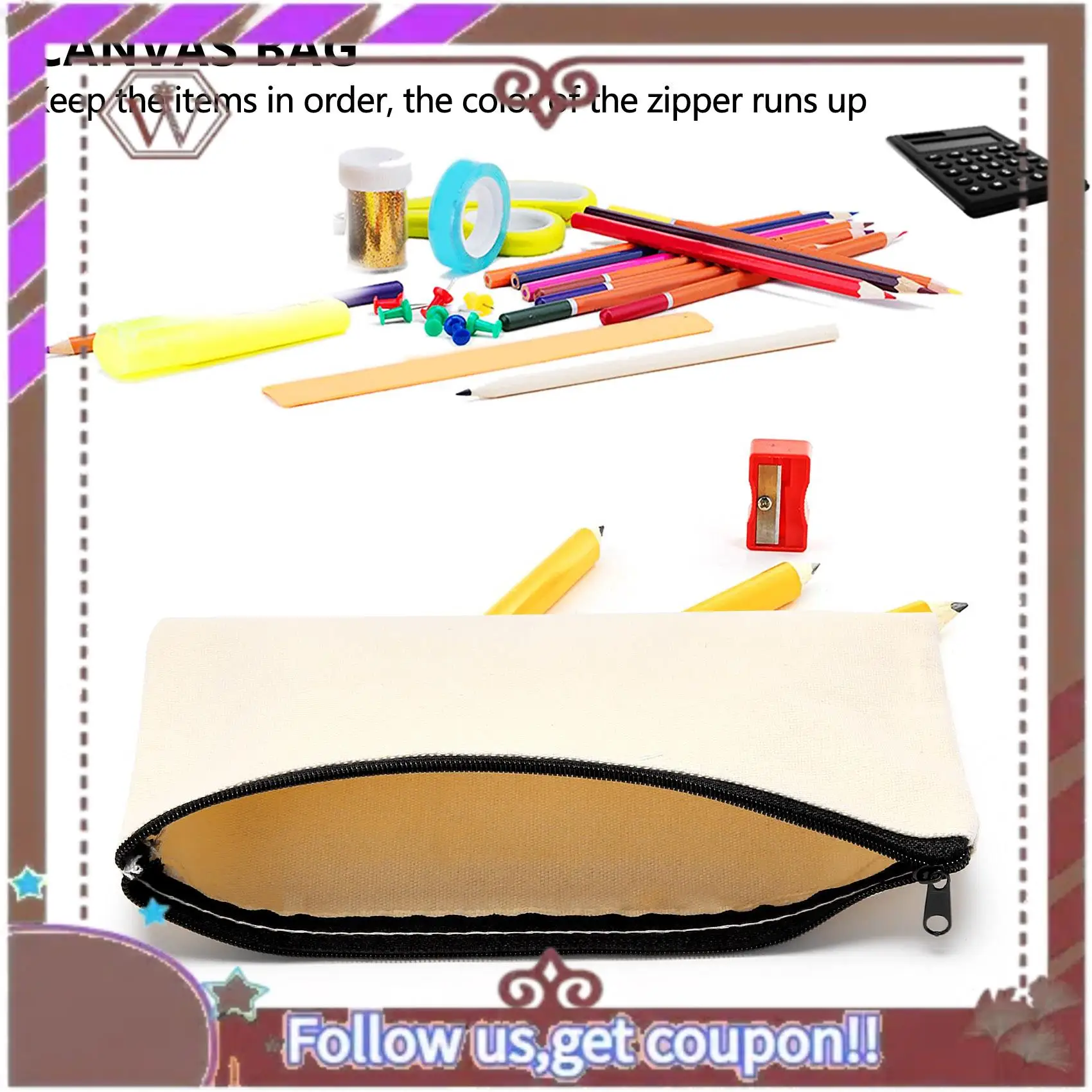 ABBG-50Pcs قماش سستة حقيبة مقلمة حقيبة مستحضرات التجميل حقيبة فارغة DIY بها بنفسك الحرفية حقيبة حقيبة مستحضرات التجميل حقيبة مستحضرات التجميل لتقوم بها بنفسك الحرفية المدرسة