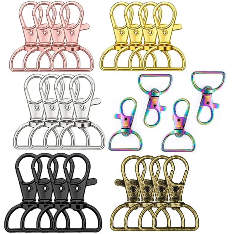 6PCS 25mm Metal Lobster Clasp Clip Snap Hook Swivel Trigger Carabiner Bag Buckle Handbag Strap Webbing Hang Buckle Bag Accessory