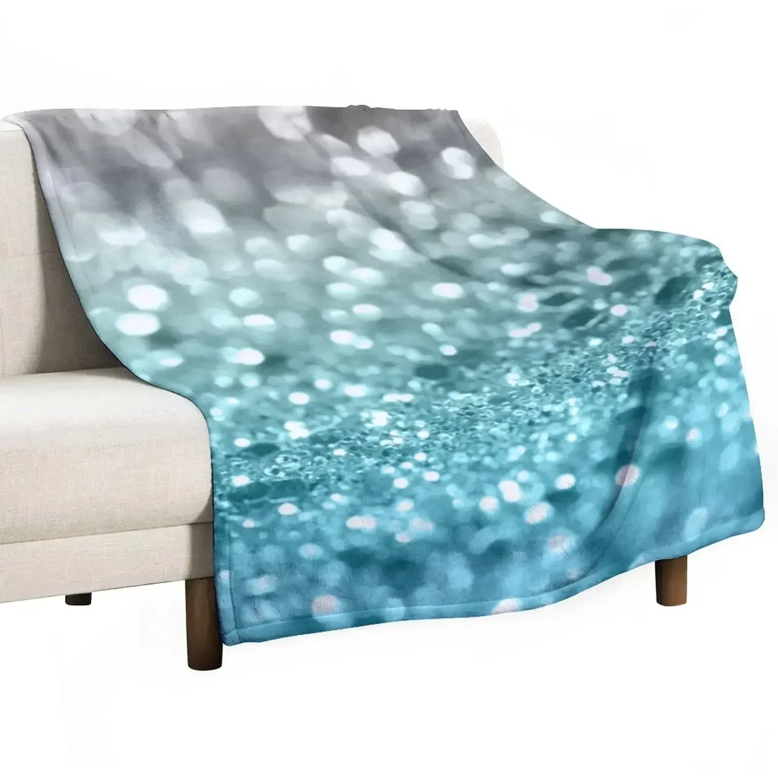 

Aqua Gray Lady Glitter #1 (Faux Glitter) #shiny #decor #art Throw Blanket sofa bed For Sofa Thin Blankets