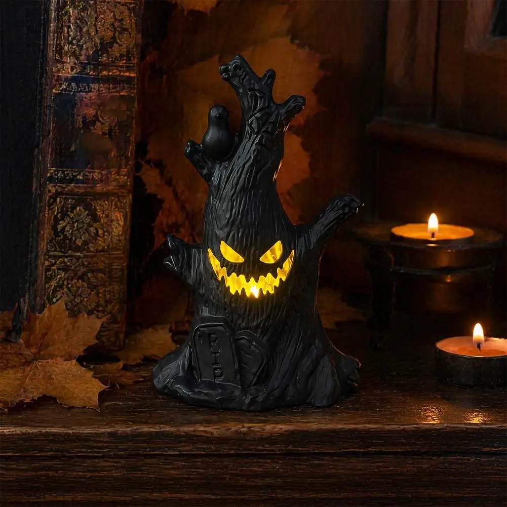 Halloween Ghost Tree Decor Night Lights for Party Halloween Tree Led Night Lights Fall Tiered Tray Decor Indoor Tabletop Haunted