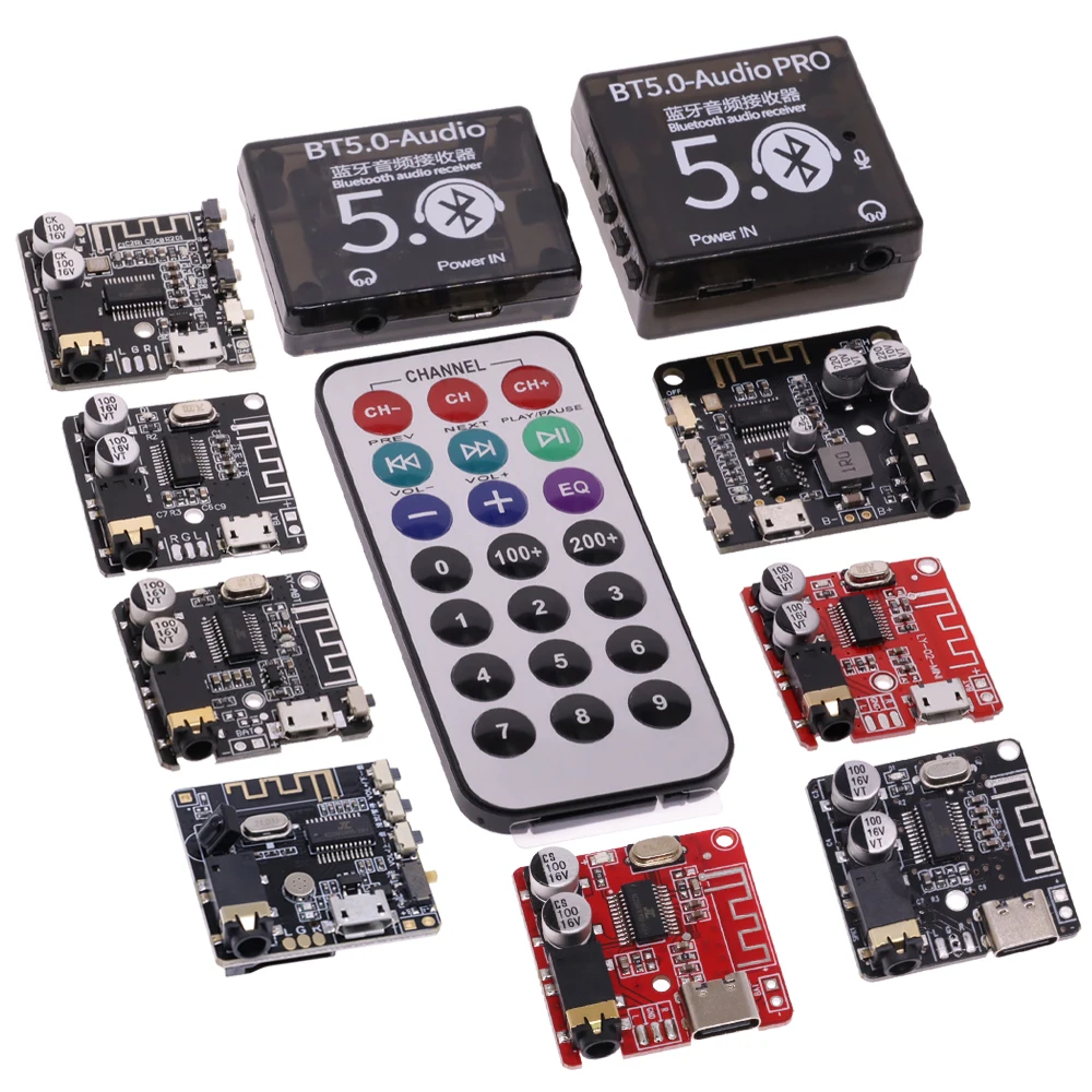 Mini Bluetooth 5.0 Decoder Board Audio Receiver BT5.0 PRO MP3 Lossless Player Wireless Stereo Music Amplifier Module With Case