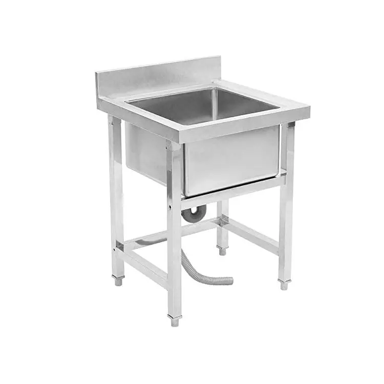 Handmade Single Bowl Freestanding Kitchen Sink Commercial Restaurant Kitchen Equipment Stainless Steel for Restaurants Kitchens
