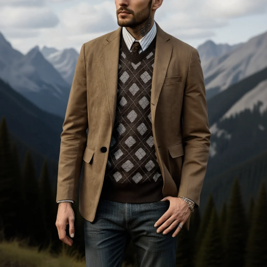 

Весенне-осенний повседневный костюм, мужская замшевая куртка: повседневный короткий бомбер для уличной одежды и офисной мужской одежды для поездок на открытом воздухе