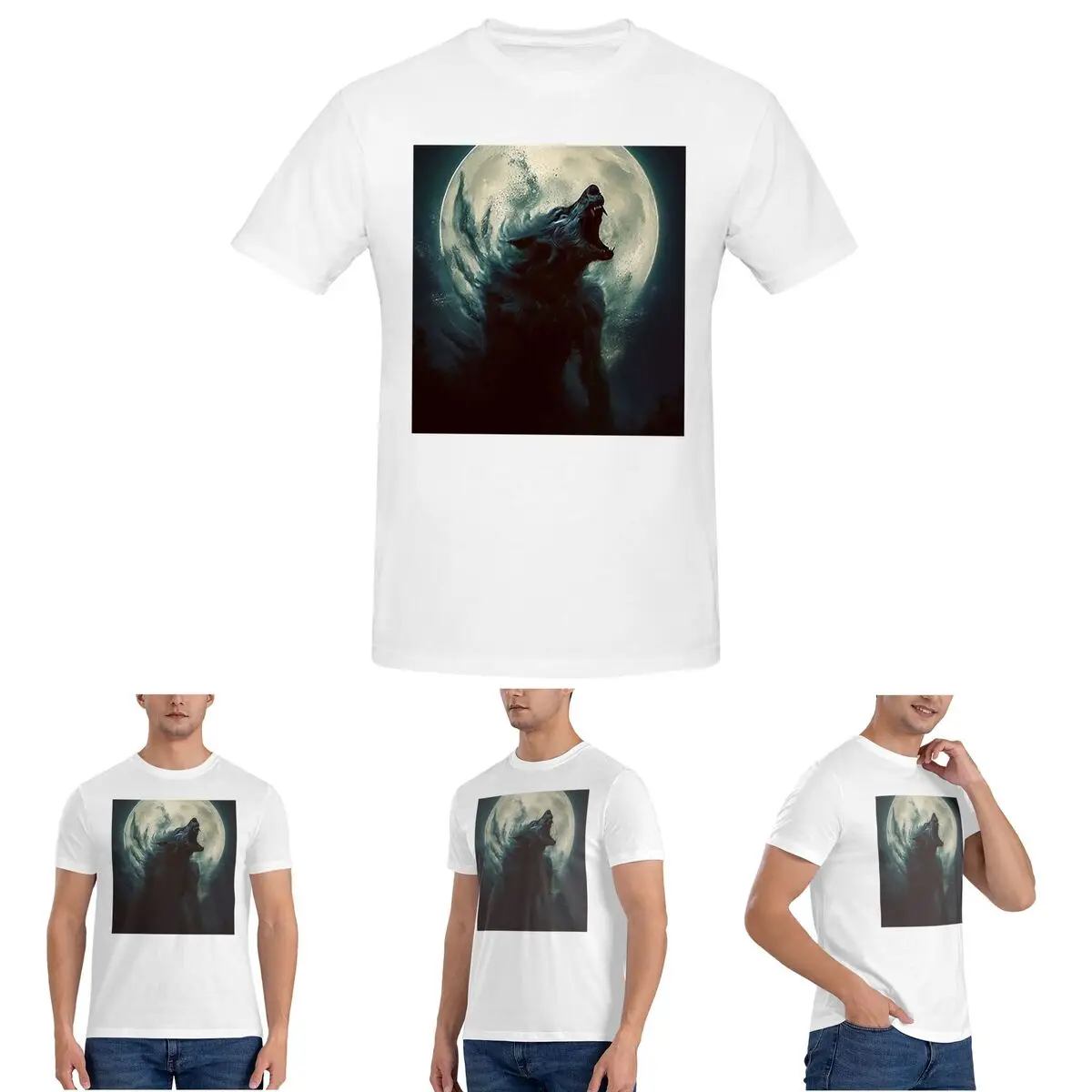 

Мужская футболка Wolfman Werewolf Curse Of The Night Moon 6, хлопковые футболки больших размеров, мужская одежда с короткими рукавами и круглым вырезом, топы
