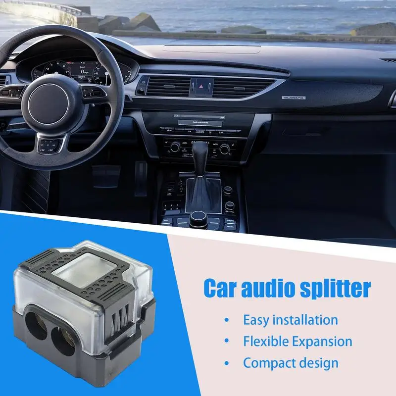 Automotive Distribution Block Audio Splitter Fuse Holder Connecting Block Ground Distribution Block Speaker Amplifier Splitter