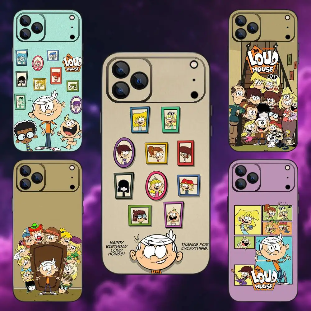 

Cartoon The L-Loud H-Houses Phone Case For iPhone 17,16,15,14,13,12,Pro,Max,Plus,E,SE4,Air,Mini Black Soft Box