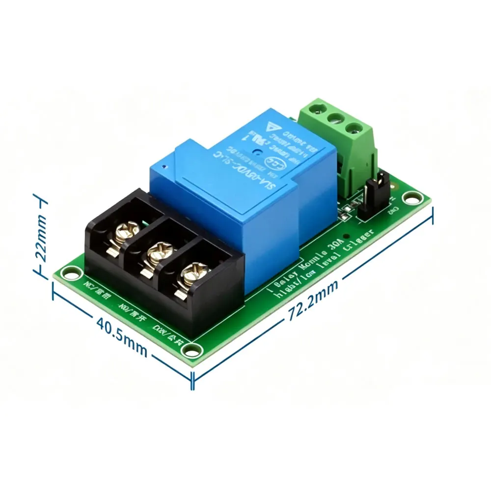 ONE 1 channel relay module 30A with optocoupler isolation 5V 12V 24V supports high and low Triger trigger