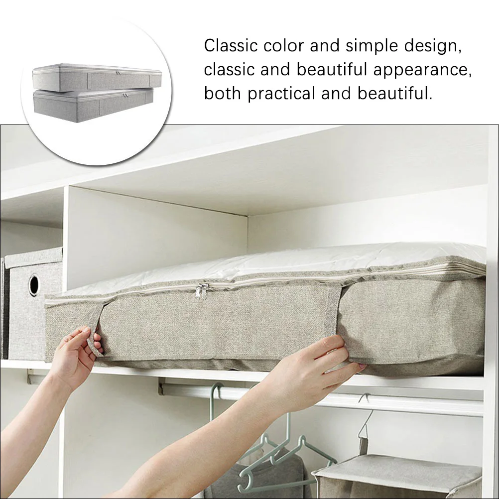 

2Pcs Non woven Fabric Storage Box Foldable Containers Cube Bins Cloth Bag Quilt Tissue Miscellaneous Container mothproof