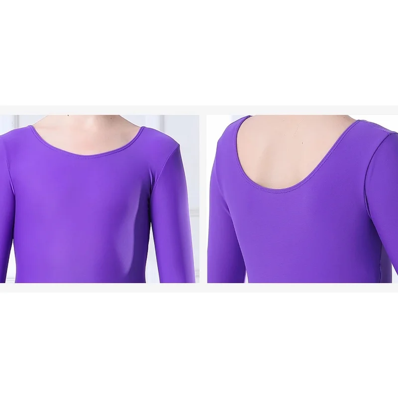 AOYLISEY Girls Ballet Dance Leotard Toddler Long Sleeve Gymnastics Bodysuits Kids Belly Sate Boy Romper Tops Stage Costume