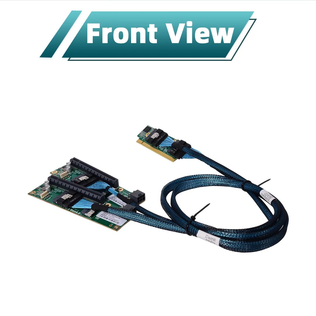 1U PCIE 4.0 Adapter Card + SFF-8654 Riser Cable + 4.0 Backplane Kit External 2U for eGPU Gaming Graphics Cards GPU Expansion